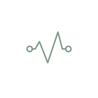 Icon of a graph line moving up and down