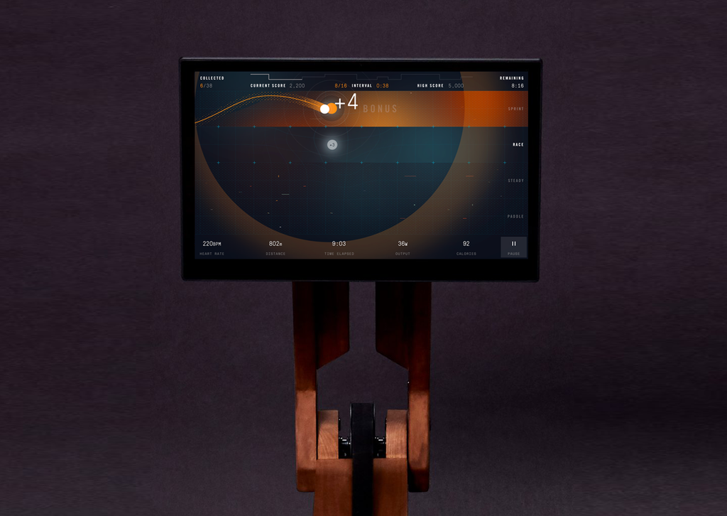 meteor ergatta rower tablet view